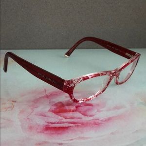 Dolce & Gabbana Red Lace Frame Eyeglasses